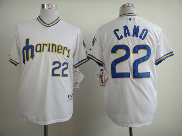 Men Seattle Mariners #22 Cano White Throwback 1979 MLB Jerseys->seattle mariners->MLB Jersey